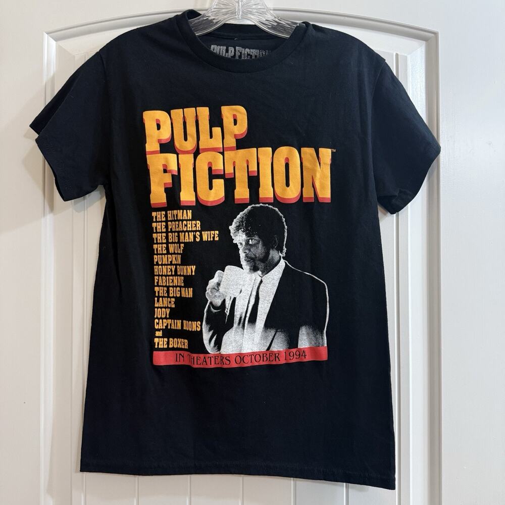 Pulp Fiction Black T-Shirt Size S "In Theaters October 1994" Ripple Junction